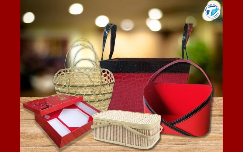 Thiết kế giỏ quà Tết hài hòa, sang trọng